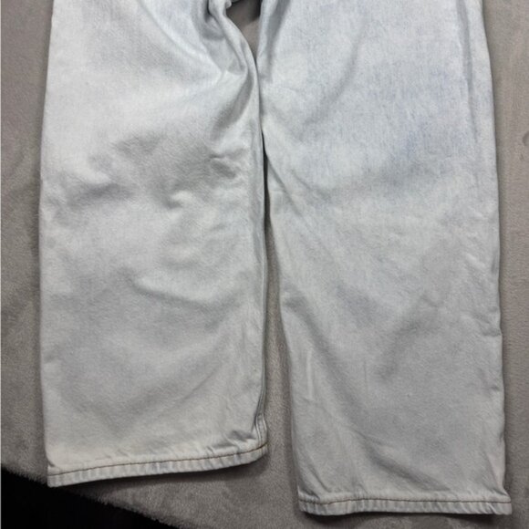 Sandro Paris 100% Cotton Wide Leg High Rise Ankle Very Light Blue Jeans 40 US 8 - Picture 3 of 16